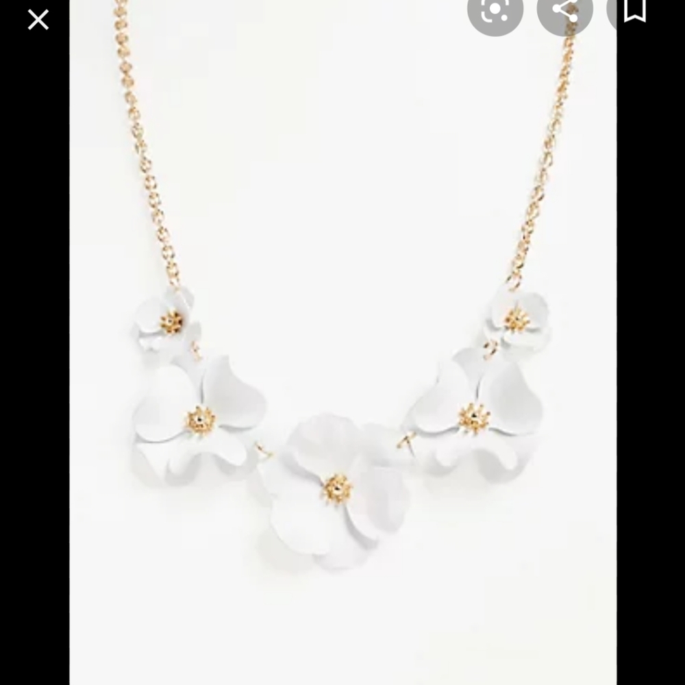 🆕WHITE MATTE FLORAL STATEMENT NECKLACE